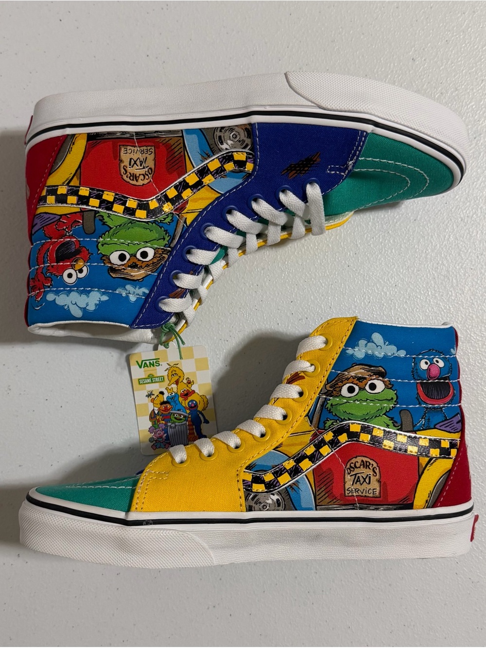 Vans x Sesame Street Sk8-Hi 'Oscar's Taxi Service' Sneakers-Size 6/7 New - Picture 9 of 9